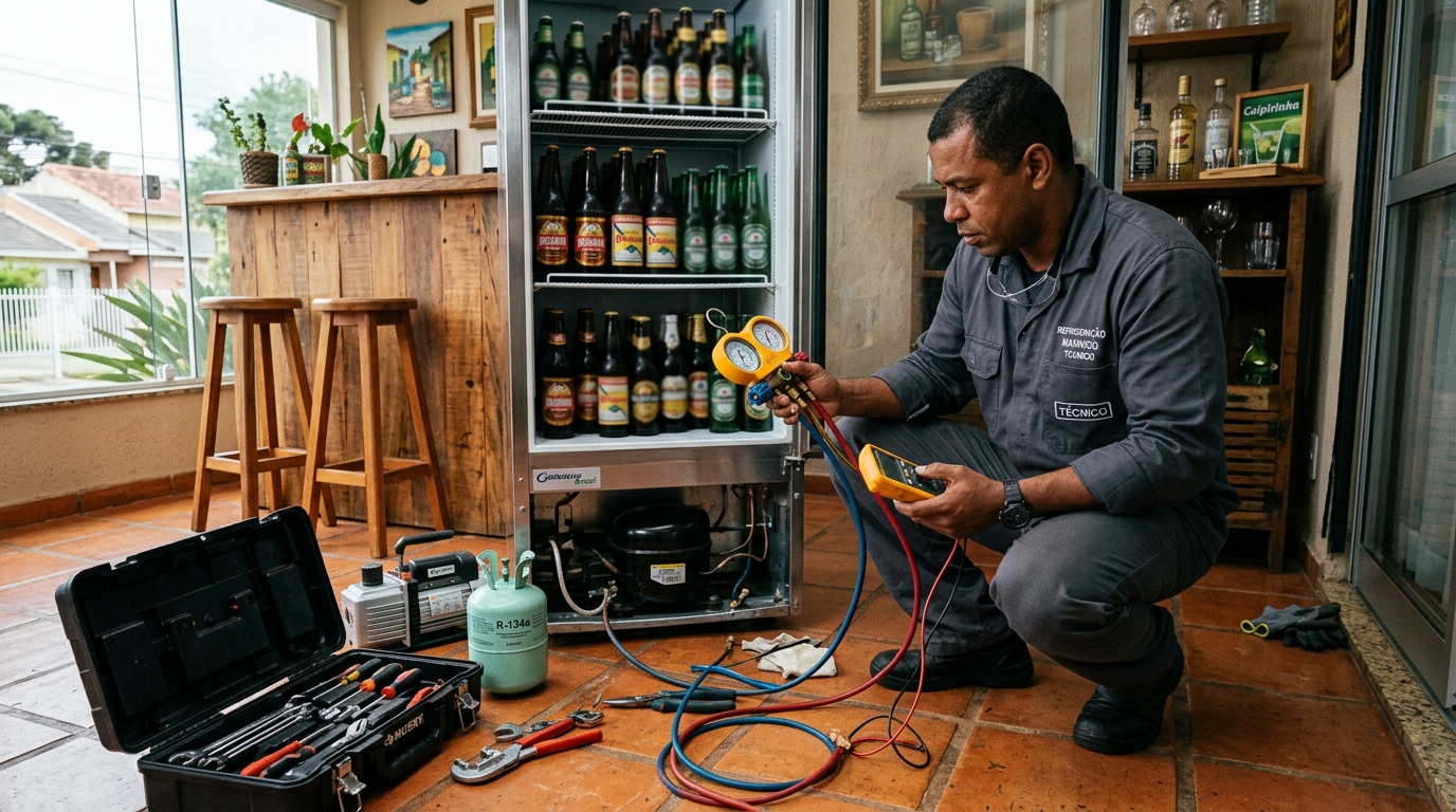 Técnico de conserto de cervejeira em residência em Vitória da Conquista‑BA
